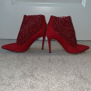 Jimmy Choo Red zip up caged high heels size 37/7